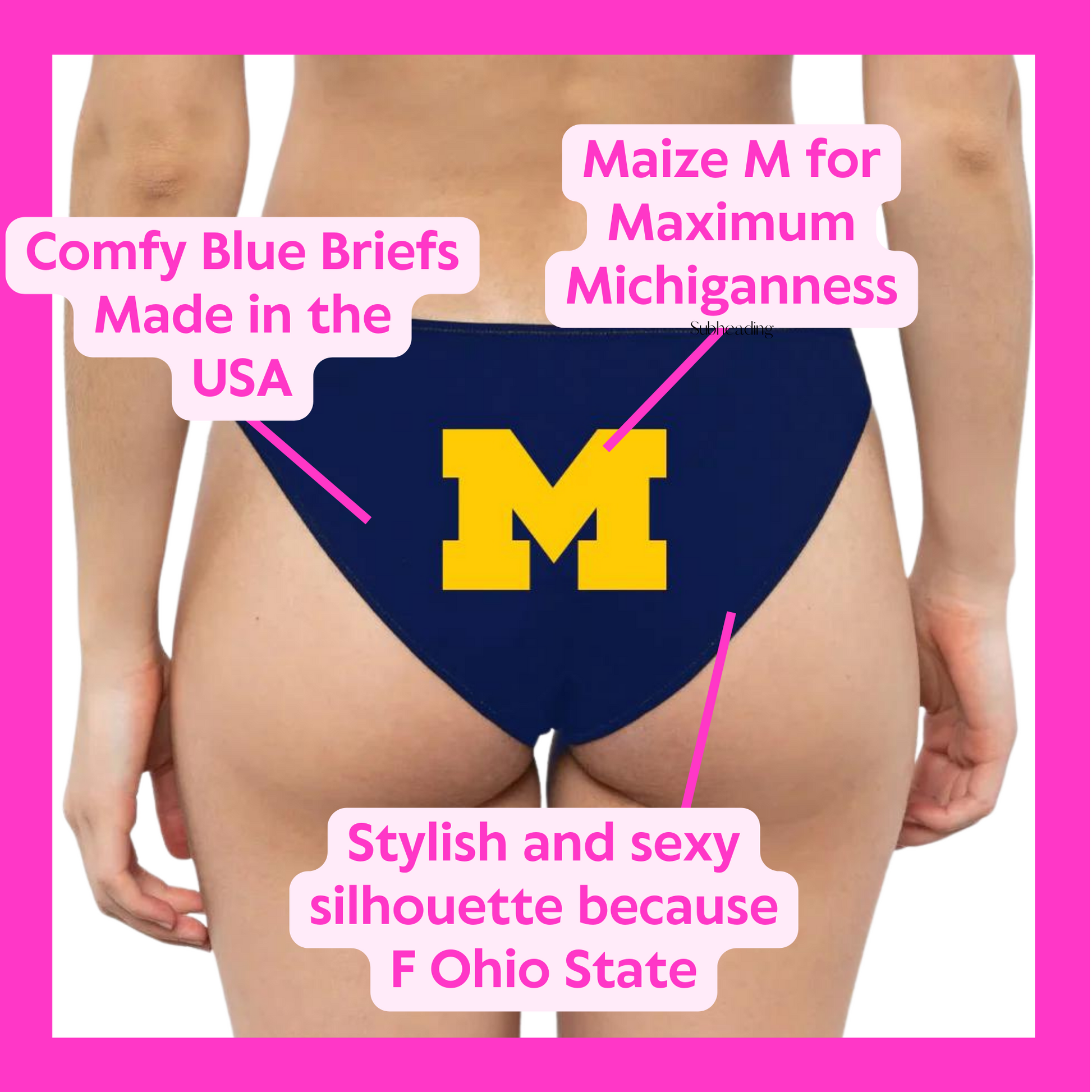 Maize and Blue M Panties - Rally Panties
