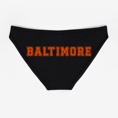 Baltimore Black and Orange Baseball Panties - Rally Panties