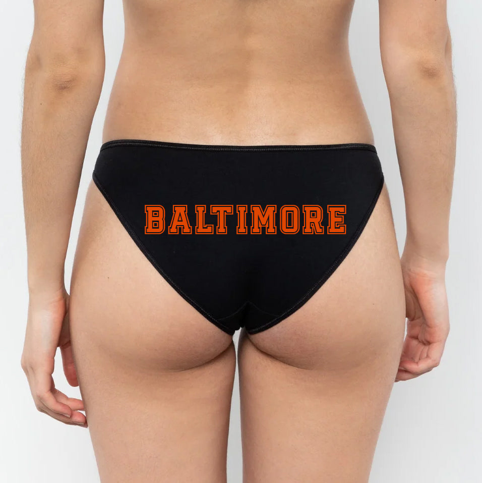 Baltimore Black and Orange Baseball Panties - Rally Panties